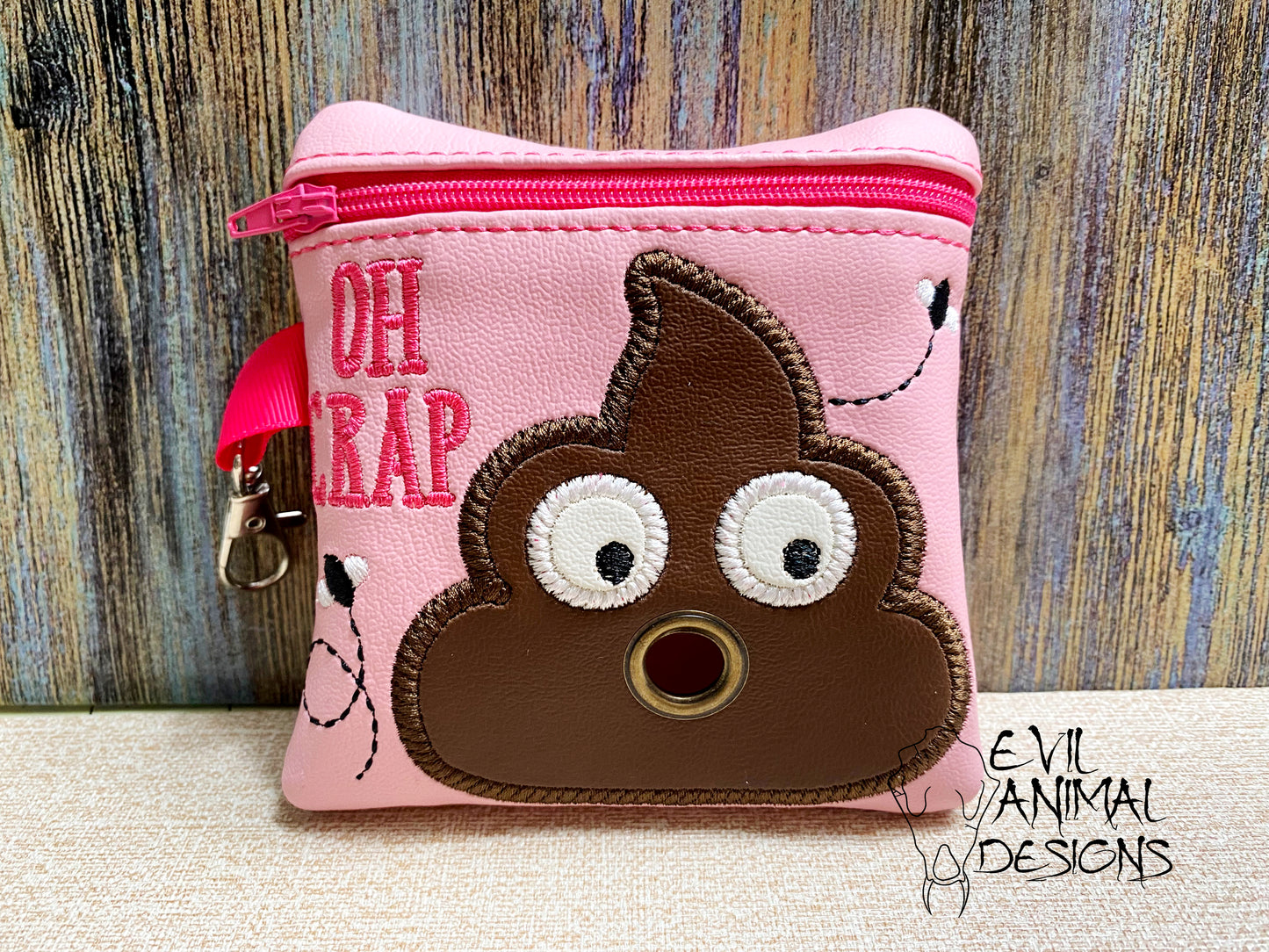 Poo Emoji Poop Bag Holder Vegan Leather Bag or Clutch Funny Customizable