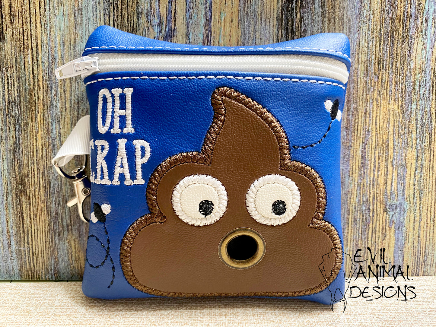 Poo Emoji Poop Bag Holder Vegan Leather Bag or Clutch Funny Customizable