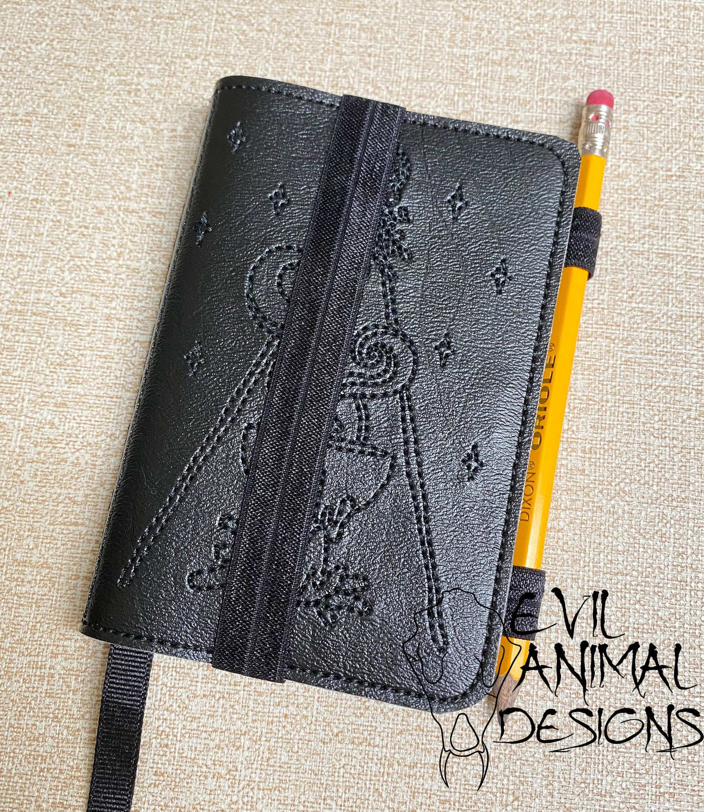 Mini Notebook Cover with Pen Holder Bookmark