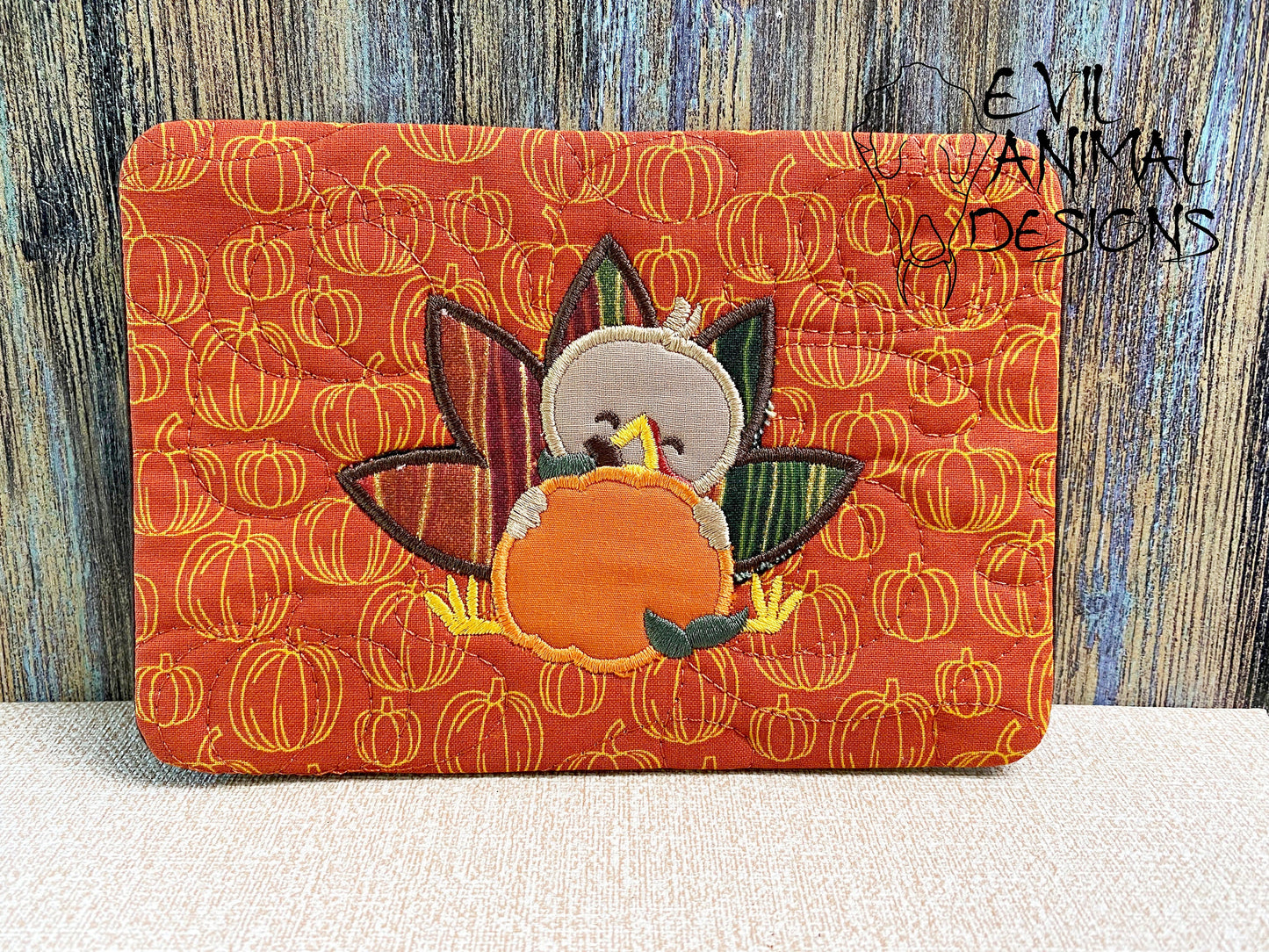 Fall Pumpkin Thanksgiving Sayings Mug Rug