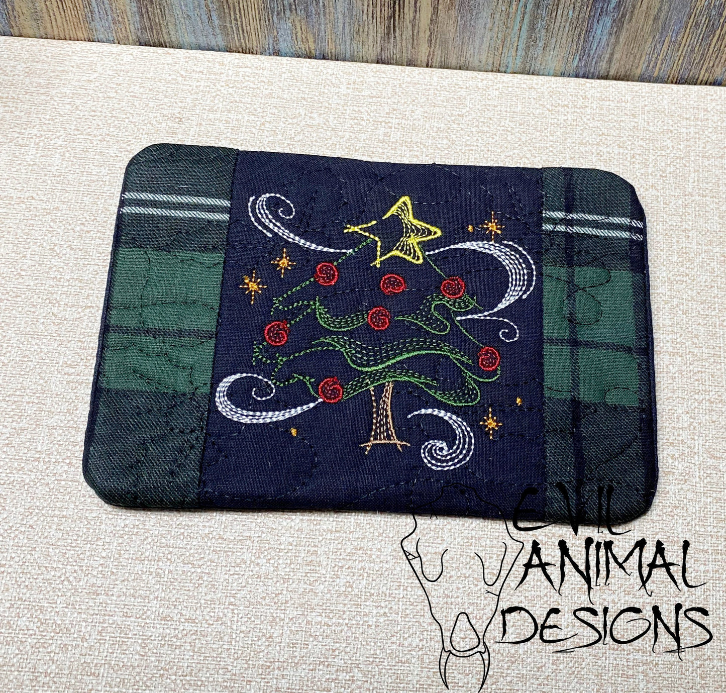 Christmas Scenes Mug Rug Coaster Tree Snowman Candy Cane Gingerbread Cookie