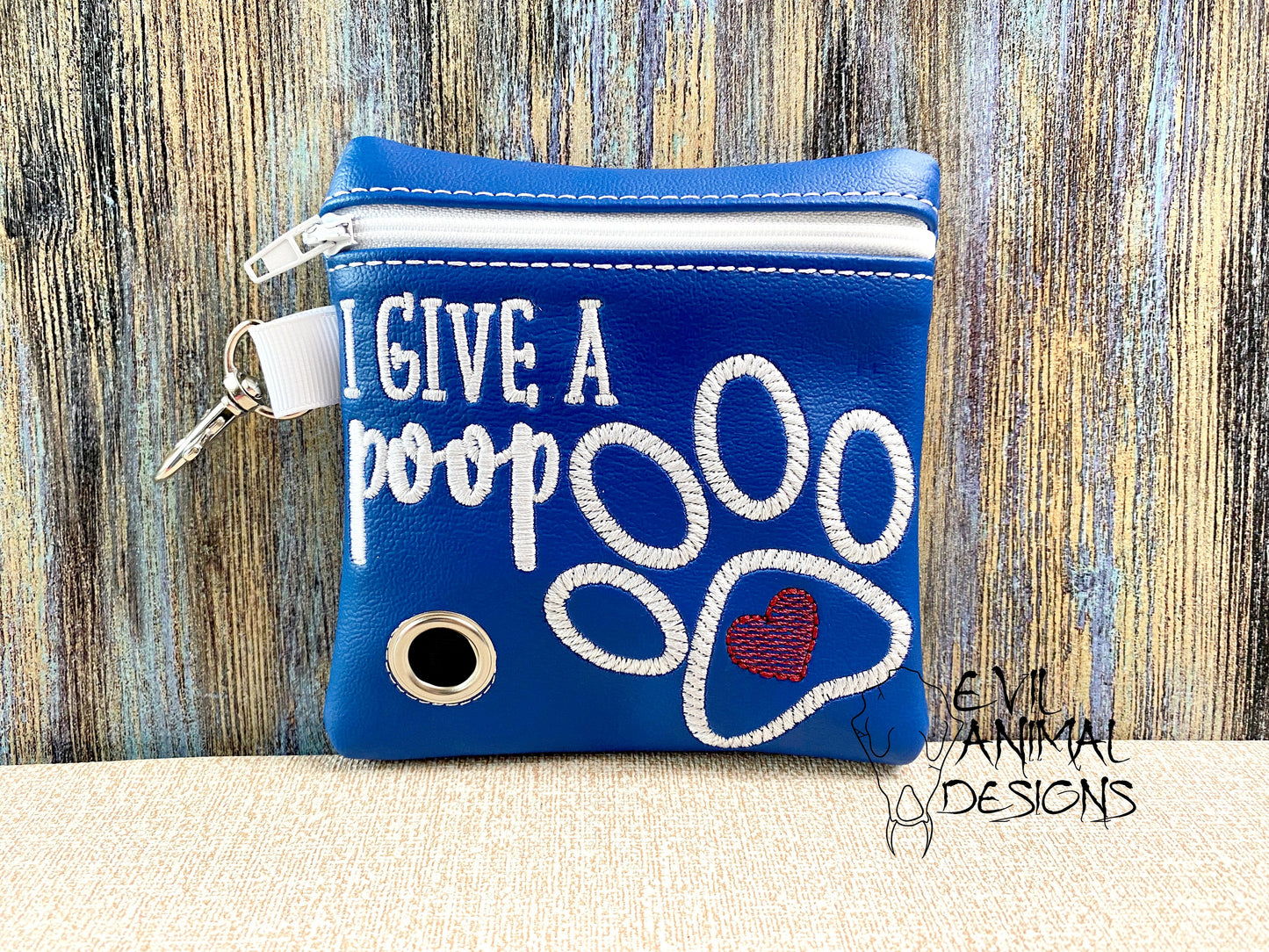 Paw Print Poop Bag Holder Vegan Leather Bag or Clutch Funny Customizable