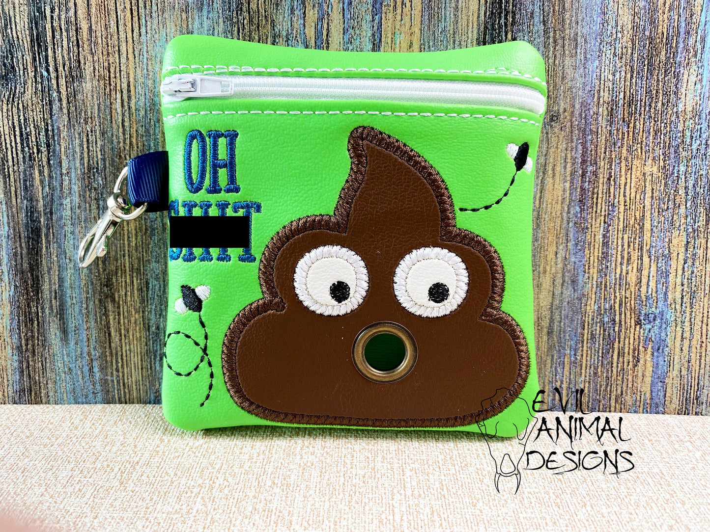 Poo Emoji Poop Bag Holder Vegan Leather Bag or Clutch Funny Customizable
