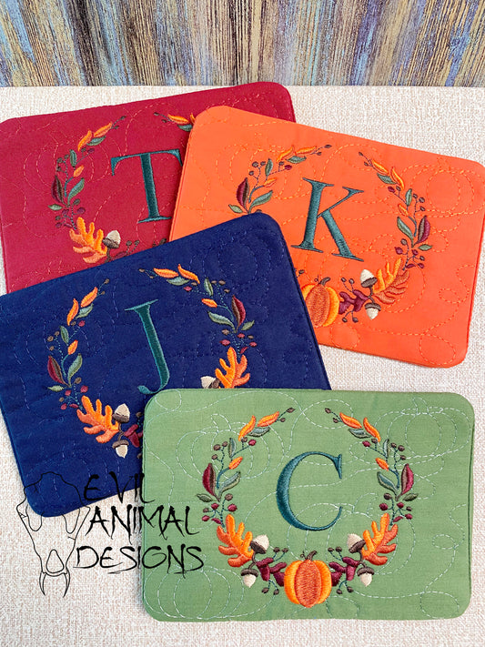 Fall Pumpkin Monogram Mug Rug
