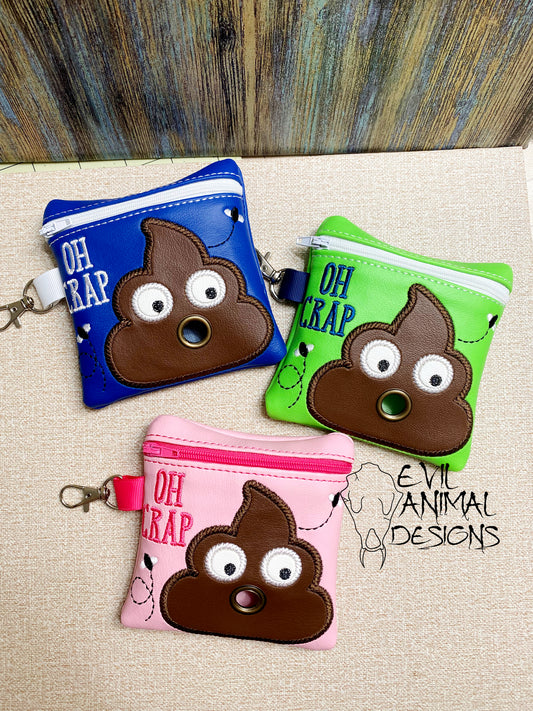 Poo Emoji Poop Bag Holder Vegan Leather Bag or Clutch Funny Customizable