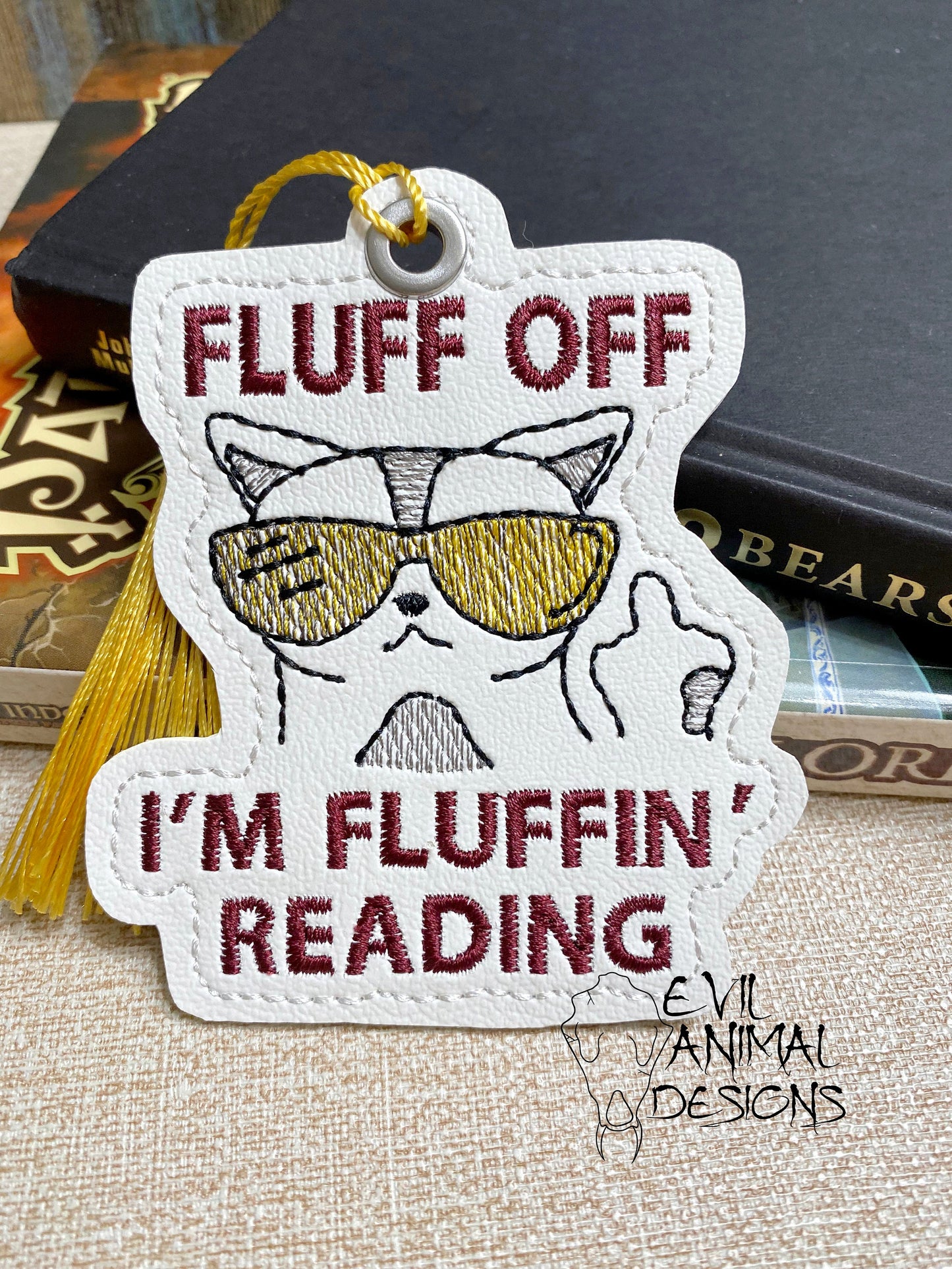 Fluffin' Reading Cat Bookmark