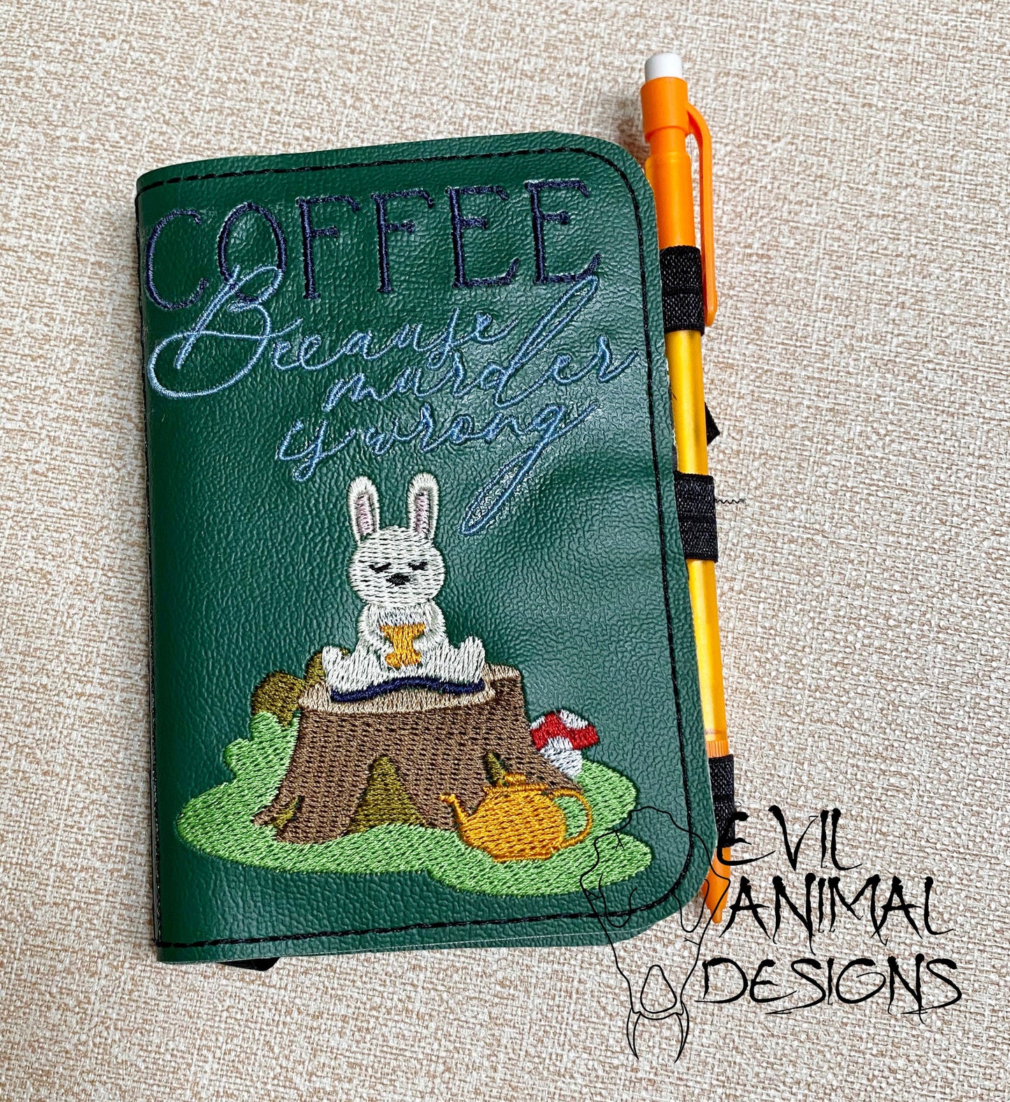 Coffee Because Murder is Wrong Mini Notebook Cover