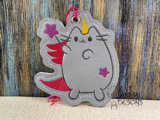 Cat Unicorn Fairy Bookmark Customizable Vegan Leather