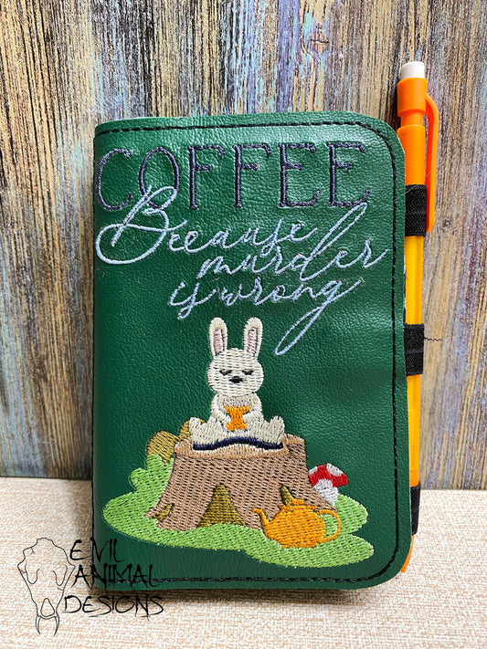 Coffee Because Murder is Wrong Mini Notebook Cover