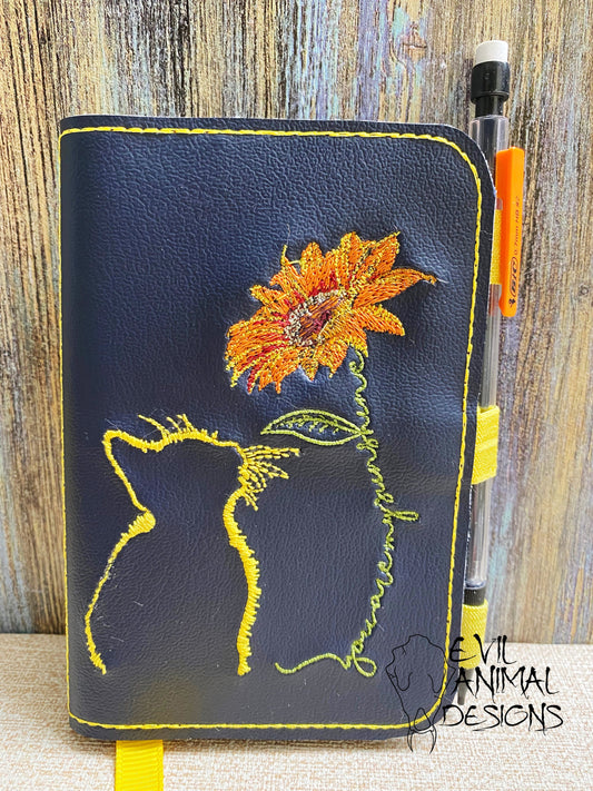 You Are My Sunshine Kitten Cat Mini Notebook Cover with Pen Holder Bookmark