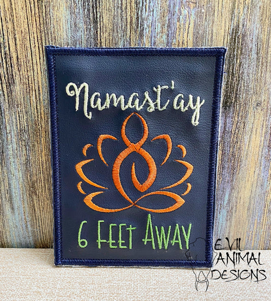 Namast’ay 6 Feet Away Vaccine Document Badge Holder