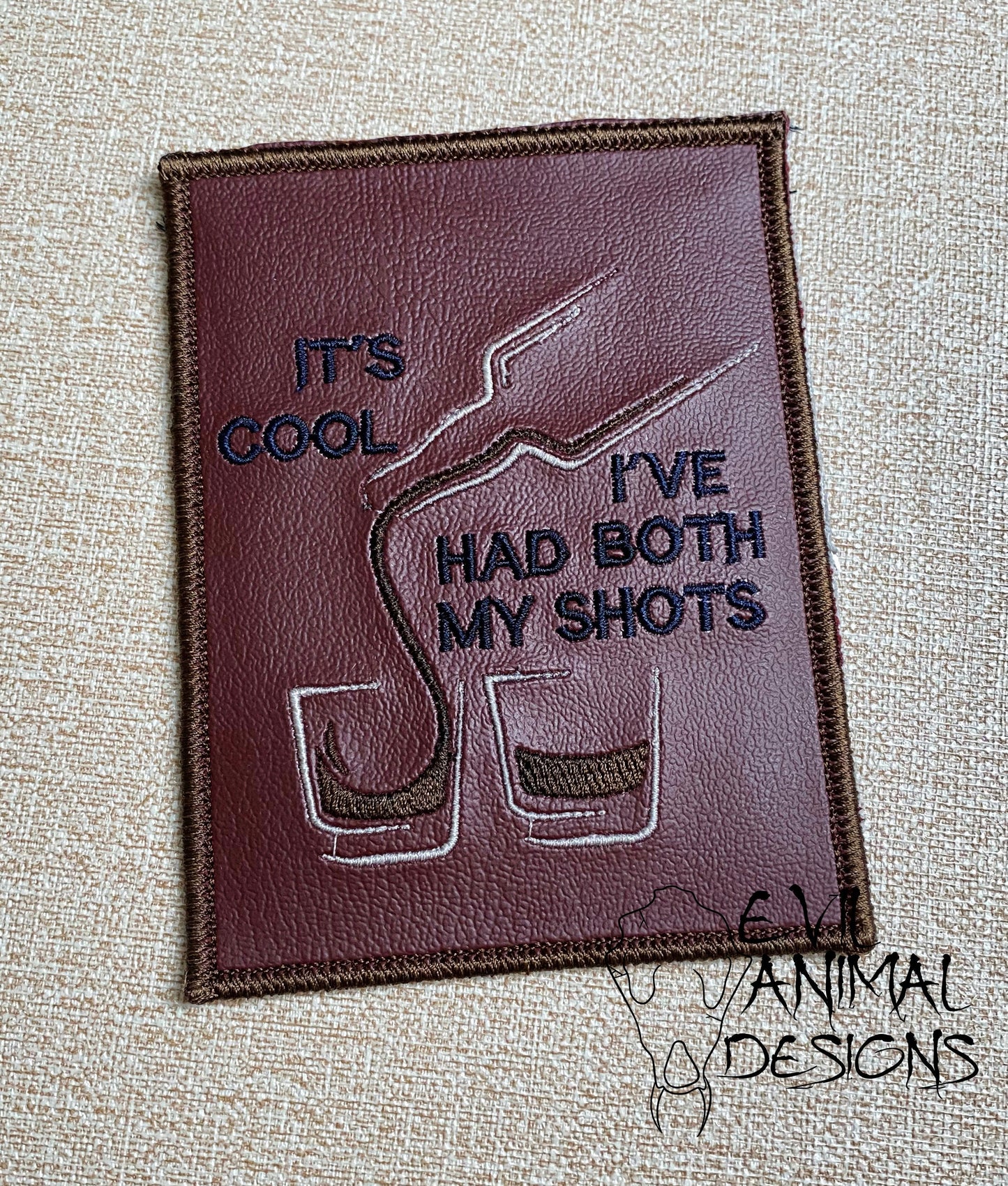 2 Shots Drink/Vaccine Joke Vaccine Document Badge Holder